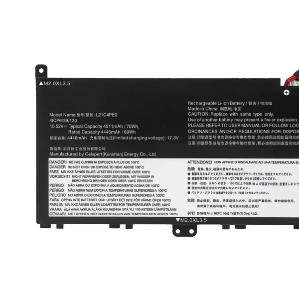 筆電 電池 適用於 [LENOVO]聯想 L21C4PE0 L21D4PE0 L21M4PE0 L21M4PC7 L21C4PC7 L21C4PC4：圖片 3