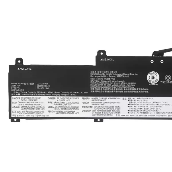 筆電 電池 適用於 [LENOVO]聯想 L21L3PG1 L21M3PG1 L21C3PG1：圖片 3