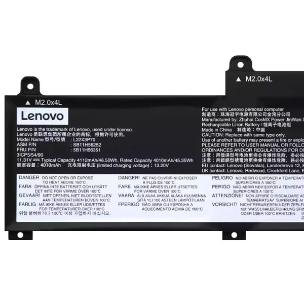 筆電 電池 適用於 [LENOVO]聯想 L22B3P70 L22X3P70 L22M3P70：圖片 3