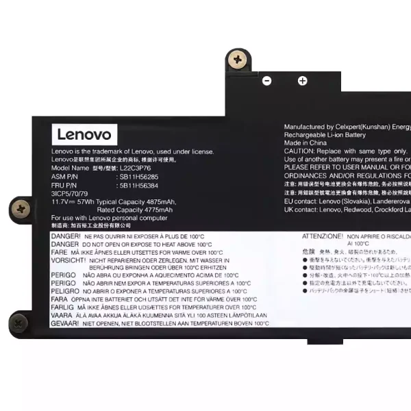 筆電 電池 適用於 [LENOVO]聯想 L22C3P76 SB11H56285 5B11H56384：圖片 3