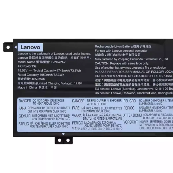 筆電 電池 適用於 [LENOVO]聯想 L22C4PA2 L22D4PA2 L22M4PA2：圖片 3