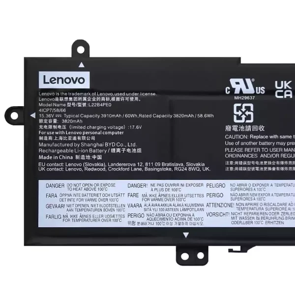 筆電 電池 適用於 [LENOVO]聯想 L22B4PE0 L22C4PE0 L22D4PE0 L22M4PE0：圖片 3