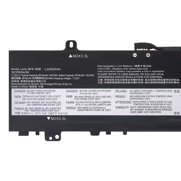 筆電 電池 適用於 [LENOVO]聯想 L22M3PA4 L22B3PA4 L22C3PA4 L22B3PA3 L22C3PA3 L22M3PA3：圖片 3