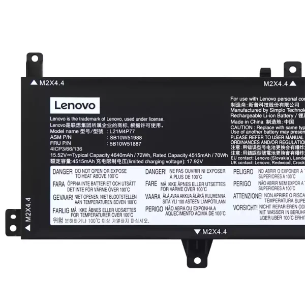 筆電 電池 適用於 [LENOVO]聯想 L21M4P77 L21D4P77：圖片 3