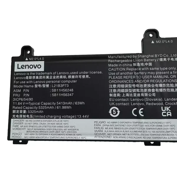 筆電 電池 適用於 [LENOVO]聯想 L21B3P73 SB10W52010 5B10W51909：圖片 3