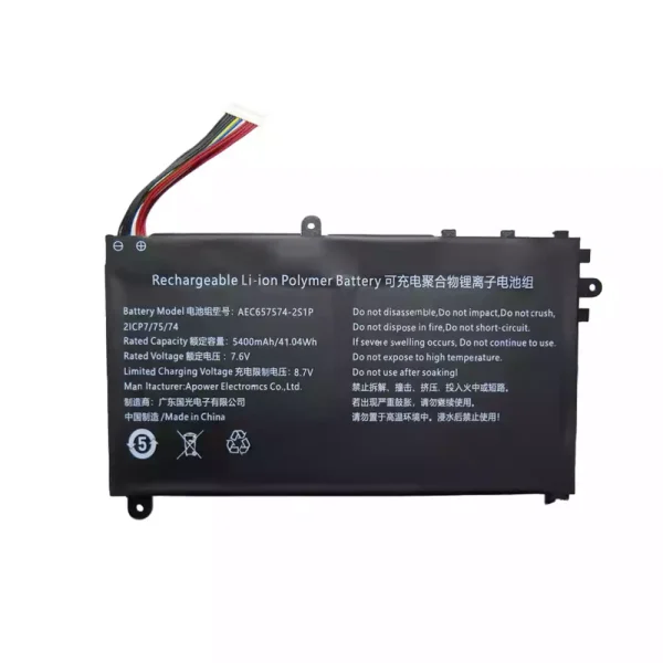 筆電 電池 適用於 AEC657574-2S1P