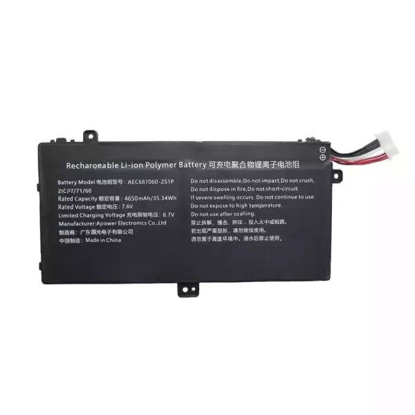 筆電 電池 適用於 AEC687060-2S1P