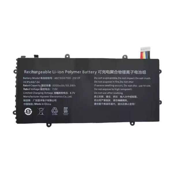 筆電 電池 適用於 AEC968780-2S1P