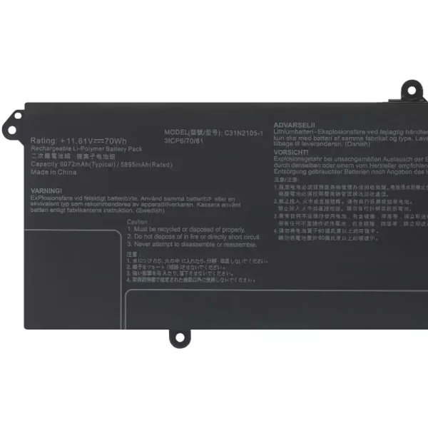 筆電 電池 適用於 [ASUS]華碩 C31N2105-1：圖片 3