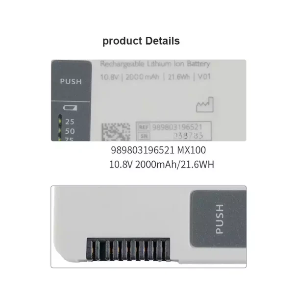 高品質電池 適用於 Philips IntelliVue X3,MX100,MX700：圖片 4