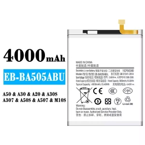 電池 EB-BA505ABU 適用於 Samsung A50/A30/A20/M10S/M107/A30S/A307/A50S/A507