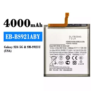 電池 EB-BS921ABY 適用於 Samsung Galaxy S24 5G