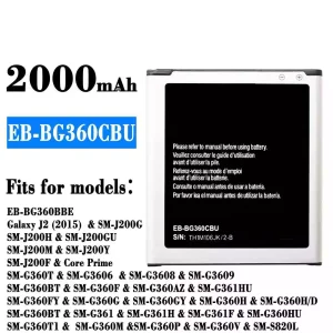 電池 EB-BG360CBU 適用於 Samsung Galaxy J2 (2015)