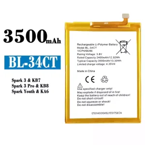 電池 BL-34CT 適用於 Tecno Spark 3 / Spark 3 Pro / Spark Youth