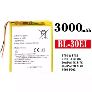 電池 BL-30EI 適用於 Tecno 1701 / 1702 / it1701 / it1702 / DroiPad 7C / 7C / DroiPad 7D / 7D / P701 / P702