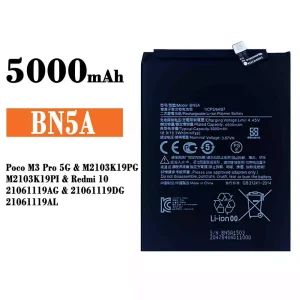 電池 BN5A 適用於 Xiaomi Poco M3 Pro 5G / Redmi 10