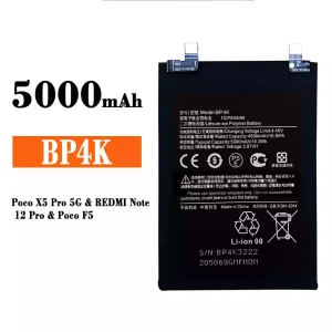電池 BP4K 適用於 Xiaomi Poco X5 Pro 5G / REDMI Note 12 Pro / Poco F5