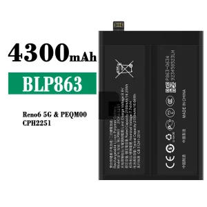 電池 BLP863 適用於 OPPO RENO 6 5G