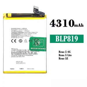 電池 BLP819 適用於 OPPO Reno 5 4G /Reno 6 4G /F19 Pro Plus /Reno 5 Lite /Reno 5Z