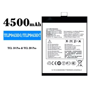 電池 TLP043D1/TLP043D7 適用於 Alcatel TCL 10 Plus/TCL 20 Plus/TCL 10 pro/TCL 20 pro