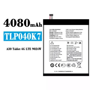 電池 TLP040K7 適用於 Alcatel A30 Tablet 4G LTE 9024W
