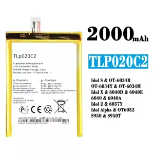 電池 TLp020C2 適用於 Alcatel Idol S/Idol X/IDOL 2 /IDOL ALPHA