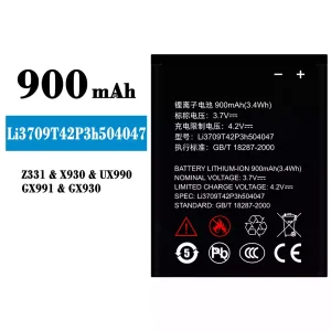 電池 Li3709T42P3h504047 適用於 ZTE Z331/X930/UX990/GX991/GX930