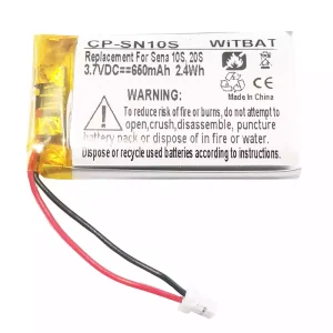 耳機電池適用於 Sena 10S,20S,Sena 30K SP46,Sena Tufftalk Lite,Sena 10S-01,Sena 20s-01,Sena 20s evo,Sena 30K-01D,802540