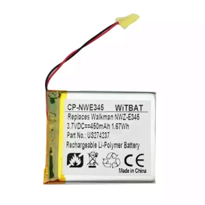 高品質電池 Sony Walkman NWZ-E345,NWZ-E344,NWZ-E383,NWZ-E384,NWZ-E385,NWZ-E444,NWZ-E445